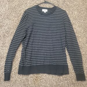 Men's striped gray and black sweater